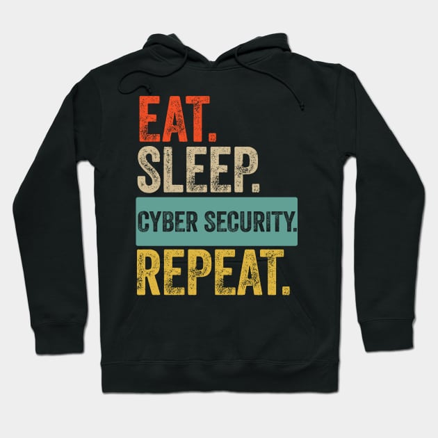 Eat sleep cyber security repeat retro vintage Hoodie by Lyume